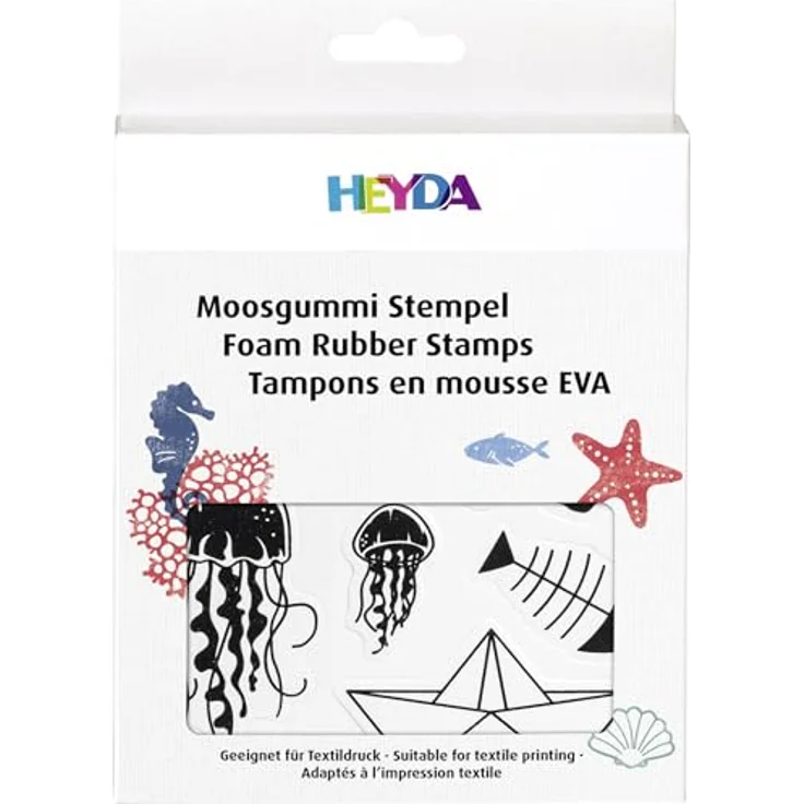 HEYDA Motivstempel-Set Maritim, Stempel mit Motiven von 10,0 bis 55,0 mm, 1 Stück – Bild 3