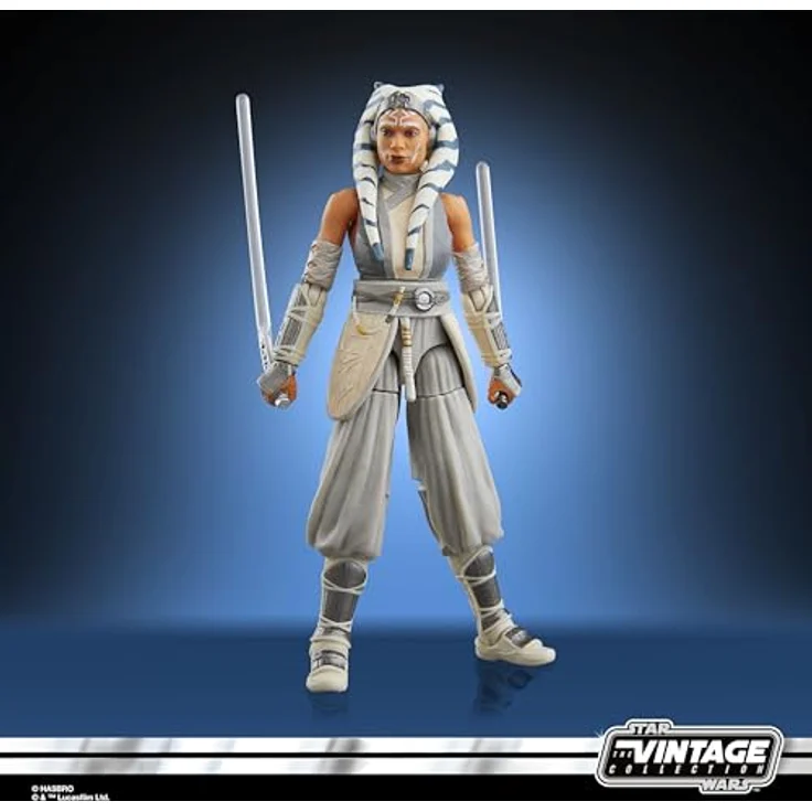Star Wars The Vintage Collection Ahsoka Tano (Peridea), Action-Figur mit 2 Lichtschwertern, 9,5 cm, weiße Kleidung, Sammelfigur ab 4 Jahren – Bild 3