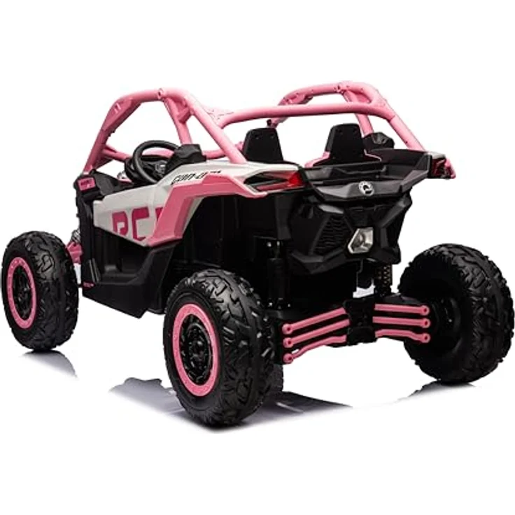 FINOOS CAN-AM Maverick UTV Buggy, Kinder-Elektroauto 2-Sitzer mit 24V Antrieb, rosa, 4x4, Bluetooth, LED-Beleuchtung, Fernsteuerung – Bild 8