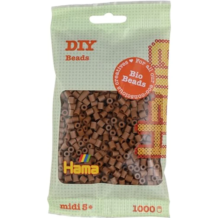 Hama Bügelperlen Beutel mit 1000 Bio Midi-Bügelperlen nougat, für Kinder ab 5 Jahren geeignet – Bild 1
