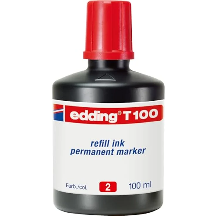 edding T 100 Nachfülltinte Permanentmarker - rot - 100ml - mit Tropfendosiersystem, zum schnellen Nachfüllen fast aller edding Permanentmarker – Bild 2