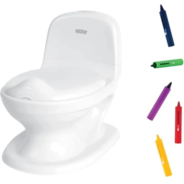 Nûby My Real Potty, Töpfchen mit realistischem Spülgeräusch, Stauraum für Feuchttücher & Badekreiden – Bild 1