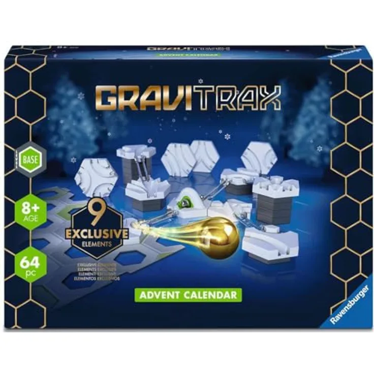 Ravensburger GraviTrax Base - Advent Calendar Slopes, für Kinder ab 8 Jahren, inklusive herunterladbarer Erklärungen und Weihnachtsbahn