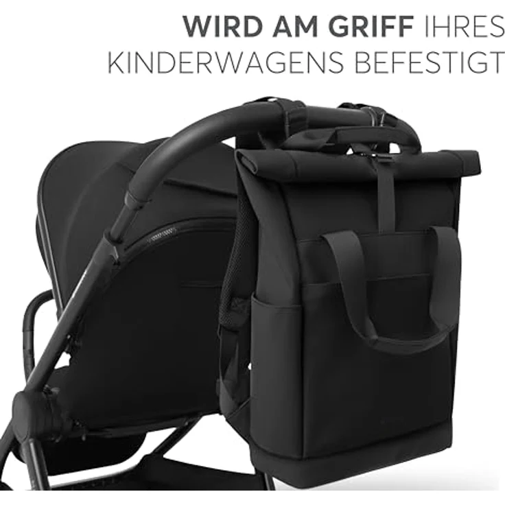 Kikkaboo Cerise Wickeltasche, Rucksack mit großem Innenfach, gepolstertem Rücken und Wickelunterlage, rosa – Bild 6