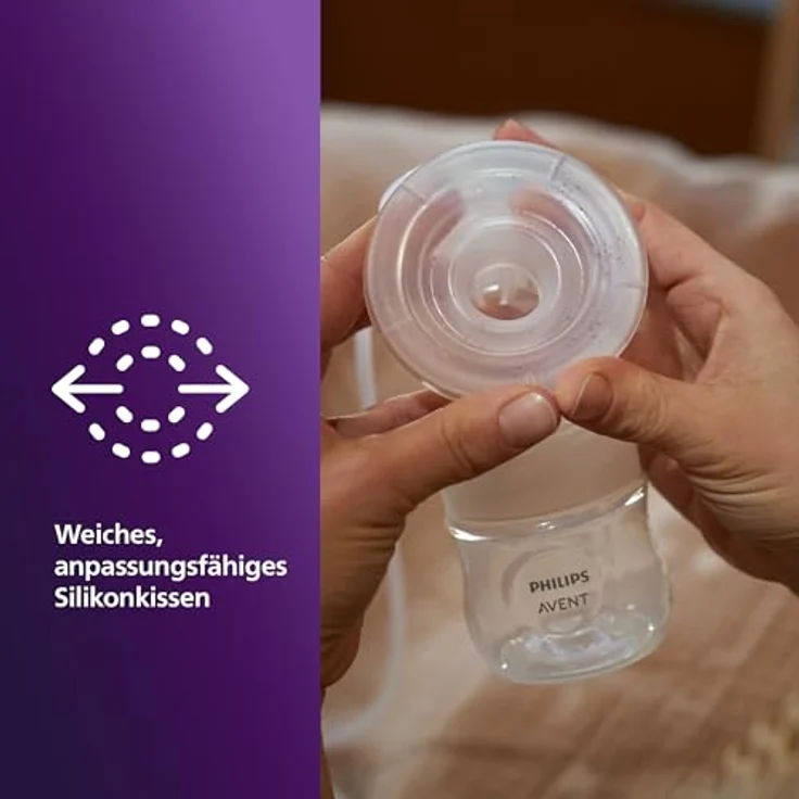 AVENT Elektrische Einzelmilchpumpe SCF395/31, Klinikqualität mit Natural Motion Technologie, Trinkrhythmus wie Ihr Baby, Rosa, 5-teilig – Bild 5