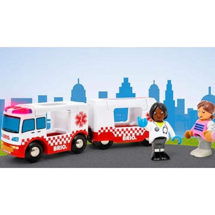 BRIO® Rettungswagen Spielzeugauto mit Licht- & Soundeffekt, inklusive Demobatterien – Bild 7