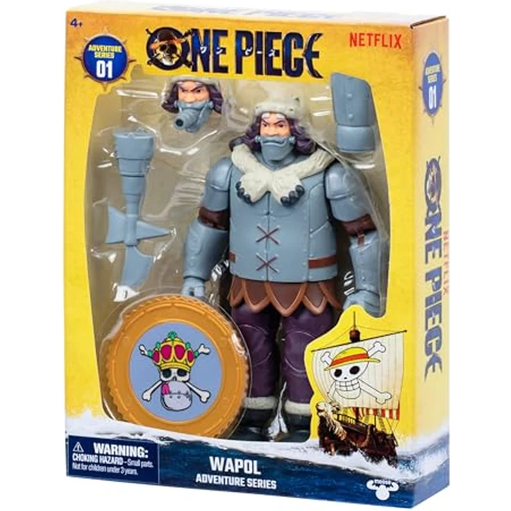 Moose Toys MS63316 One Piece Actionfigur Wapol, 16,5 cm mit beweglichen Gelenken und detailgetreuer Kanone, inklusive Beeren-Münze als Standfuß – Bild 8