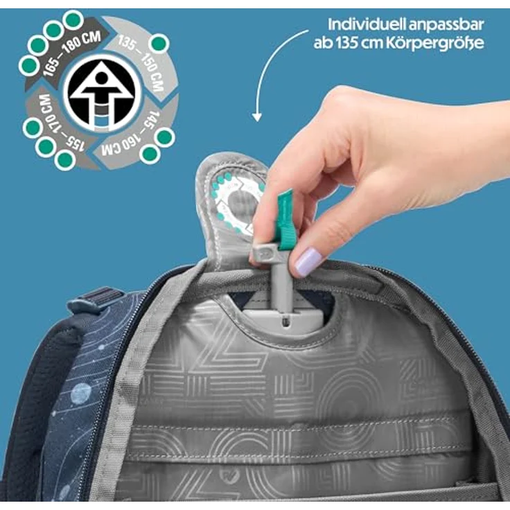 coocazoo Schulrucksack MATE, ergonomisch mit 30L Volumen, Blue Orbit – Bild 5