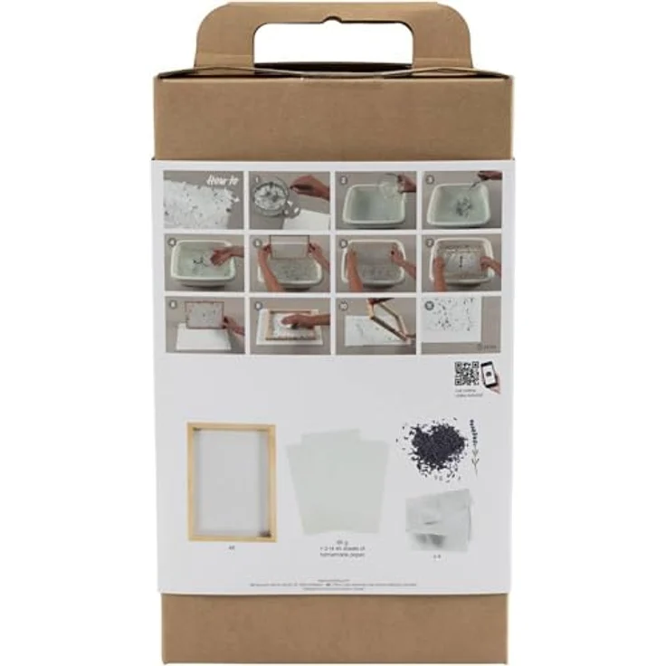Creotime Easy Kit Papermaking Papierschöpf-Set A5, 18-tlg. Komplettset zur Papierherstellung für 4 A5 Blätter – Bild 4