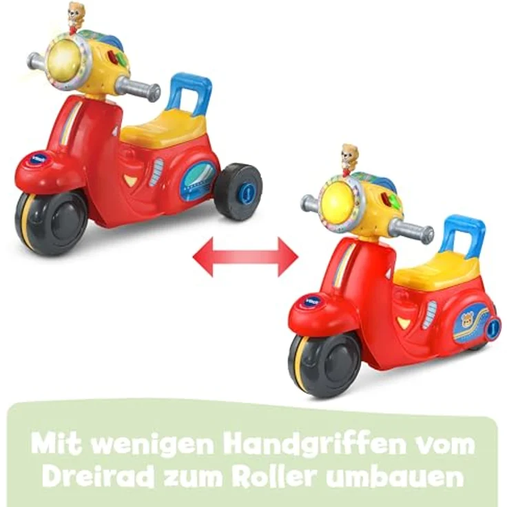 VTech Baby 2-in-1-Roller, interaktiver Scooter mit Musik und Geräuschen, umwandlungsfähig zum Dreirad, für Kinder von 1-3 Jahren – Bild 2