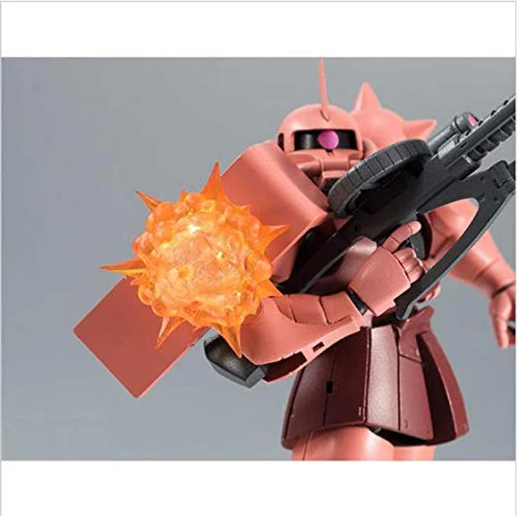 Tamashi Nations Mobile Suit Gundam The Robot Spirits MS-06S Zaku II Char's Custom Model, überarbeitete Pfeifenteile, 8 Austauschbare Hände, mehrere Waffeneffekte, inklusive Zaku-Maschinenpistole und Bazooka – Bild 4