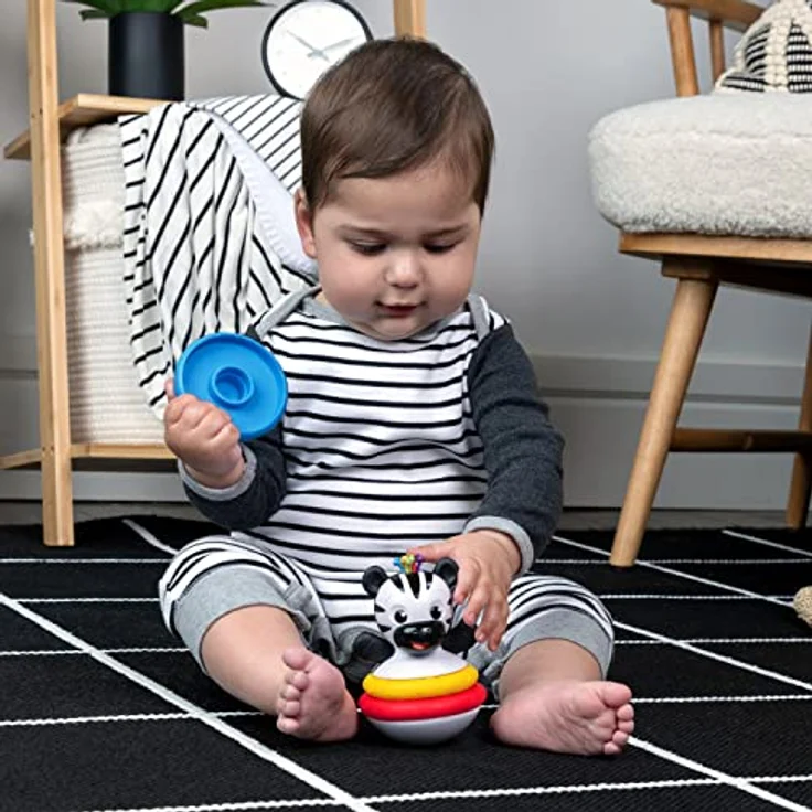 Baby Einstein Stack & Wobble Zen BPA-freies Beißring Spielzeug für das Lernen von Ursache und Wirkung, Kleinkinder ab 3 Monaten, bunt – Bild 2