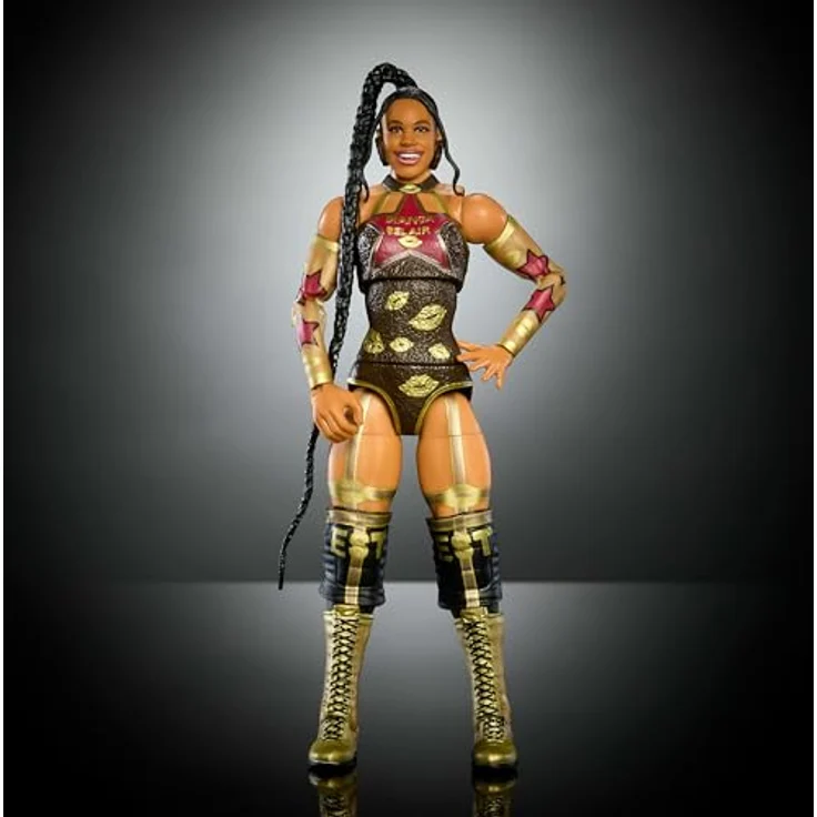 WWE Mattel Elite Collection, Bianca Belair Actionfigur & Zubehör, Premium Live Event Set mit Howard Finkel Build-A-Figure Parts, detailgetreu und deluxe-artikuliert – Bild 4