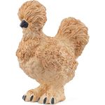 Schleich Seidenhuhn - Farm World, 3,7 x 2,1 x 4,4 cm, freundliches Gauklerhuhn mit üppigem Federkleid