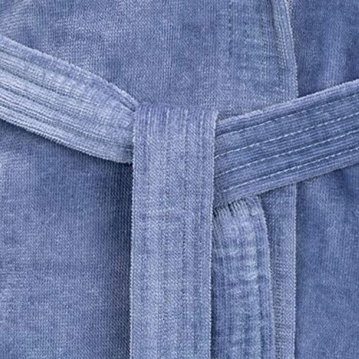 Vossen Texas Unisex Bademantel, Kurzmantel mit Kapuze aus 100% Baumwolle, Grau – Bild 4