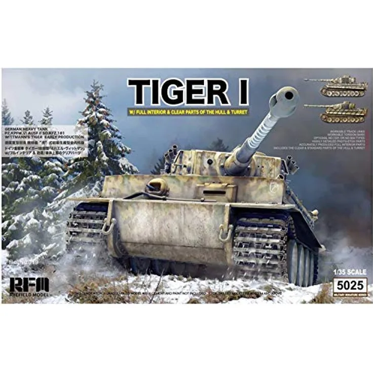 Rye Field Model Tiger I Early Production, Modellfahrzeug mit detailliertem Innenraum und Ätzteilen, Russland 1944
