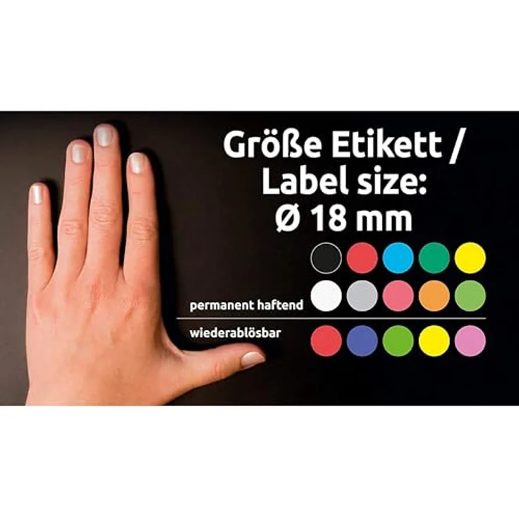 AVERY Zweckform Klebepunkte 3173, leuchtorange Ø 18,0 mm, 96 Stück, selbstklebend – Bild 5
