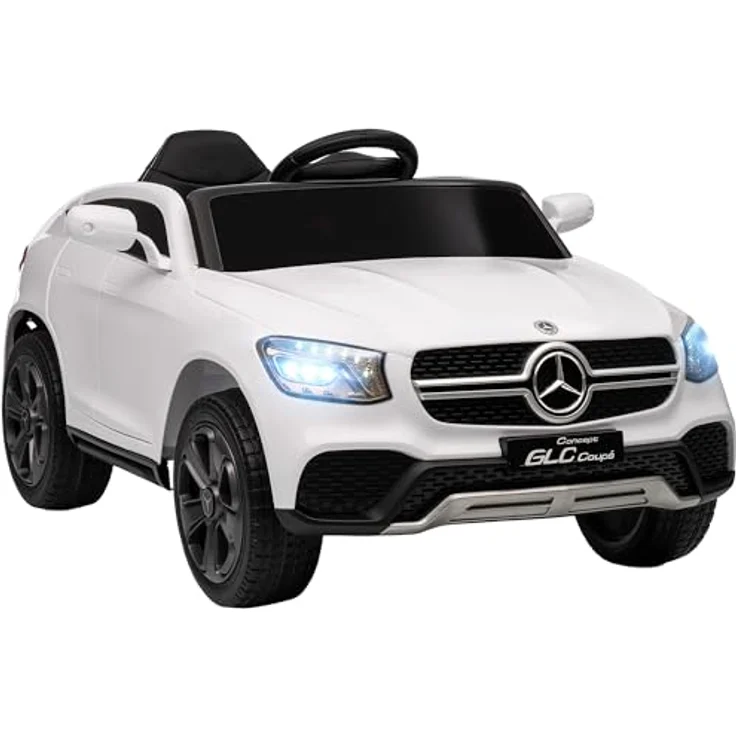AIYAPLAY Kinder Elektroauto Mercedes-Benz GLC Coupé, 12V mit 2 Motoren, 2,4 GHz Fernbedienung, weiß, für Kinder von 3-6 Jahren – Bild 1