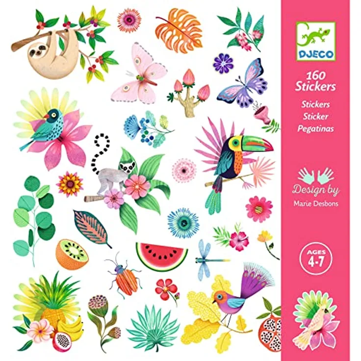 DJECO Sticker 160 DJECO Sticker für Kinder ab 4 Jahren mit tollen Motiven