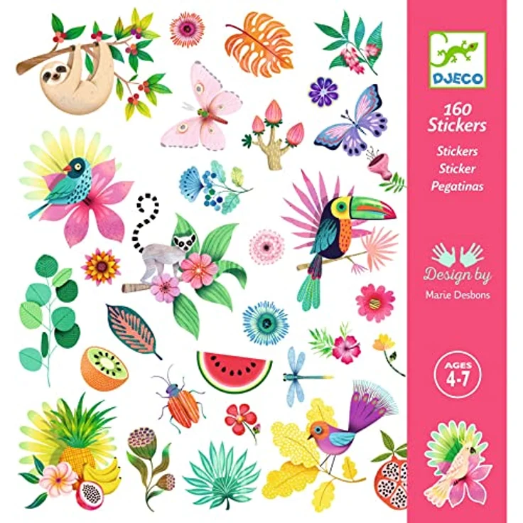 DJECO Sticker 160 DJECO Sticker für Kinder ab 4 Jahren mit tollen Motiven – Bild 1