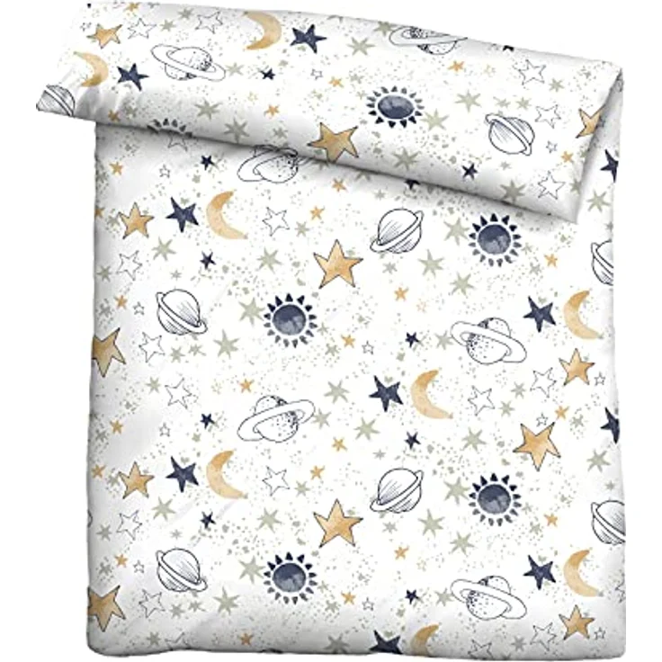 biberna 0004645 Feinbiber-Bettwäsche Weiss 1x 135x200 cm + 1x 80x80 cm – Bild 2