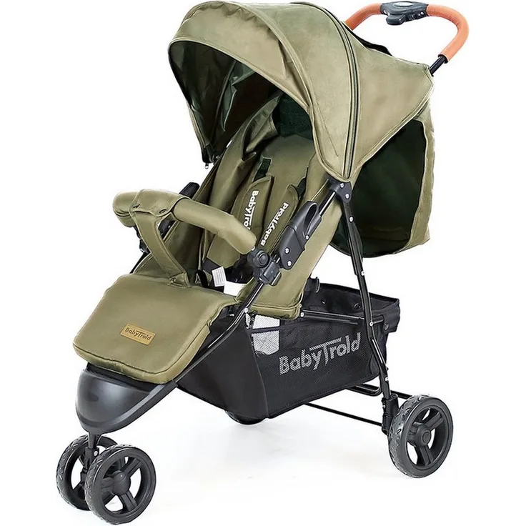 Babytrold Easy Go Buggy, verstellbar bis 22 kg, schwarz, mit Netz & Korb, schwenkbaren Vorderrädern, verstellbarer Rückenlehne, 5-Punkt-Gurt