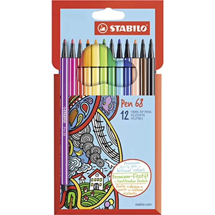 Premium-Filzstift - STABILO Pen 68 - 12er Pack - mit 12 verschiedenen Farben – Bild 1