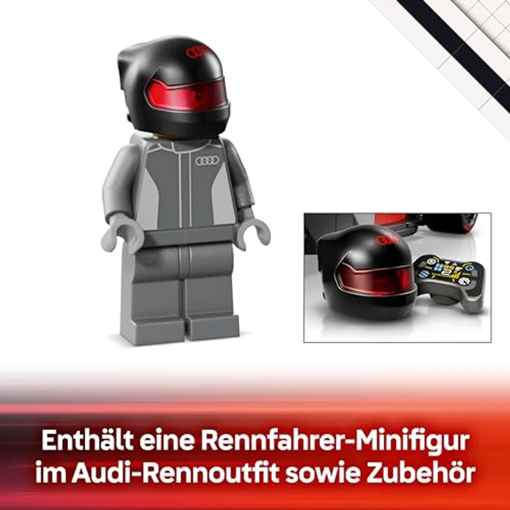 LEGO Speed Champions Audi Revolut F1® Team R26 Rennwagen (77259), 216-teiliges Modell für Kinder ab 10 Jahren, 19cm lang, detailgetreue Konstruktion mit Cockpit und Pirelli-Reifen – Bild 7