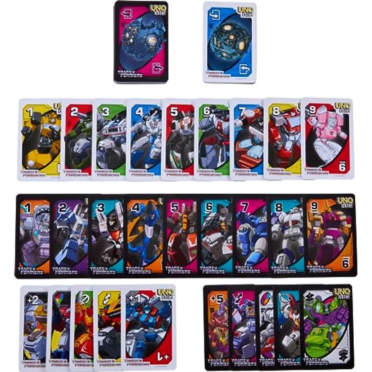 Mattel Games UNO Flip Transformers Kartenspiel, für 2-10 Spieler, ab 7 Jahren, mit Autobots und Decepticons – Bild 6