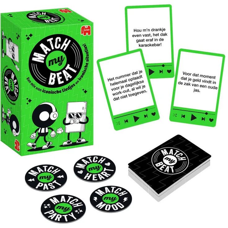 Jumbo Spiel Match My Beat Original, interaktives Gesellschaftsspiel für 3-8 Spieler, Niederländisch