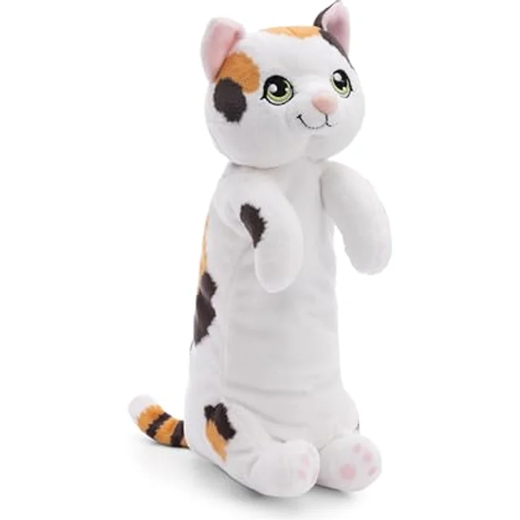 Nici Federmäppchen Pouchimals, Katze Glückskatze, flauschig weiches Design mit Reißverschluss, 12x12x25 cm – Bild 2