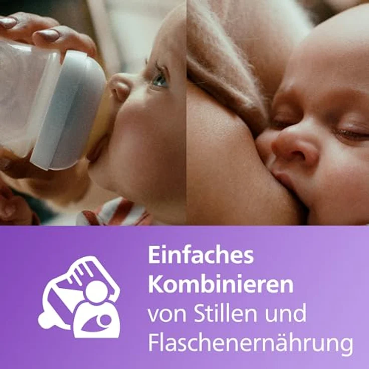 Philips AVENT Natural Response Geschenkset, Babyfläschchen 125ml mit Saugergröße 2, anti-kolik Schnuller, Modell SCD837/10 – Bild 3