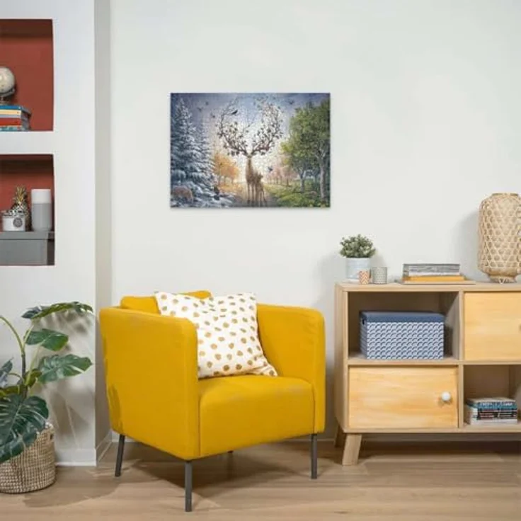 Ravensburger Puzzle 12001088 - Der magische Hirsch und die vier Jahreszeiten - 1000 Teile Puzzle für Erwachsene und Kinder ab 14 Jahren, Tier-Puzzle Hirsch, bunte Landschaftsmotive, handgefertigte Stanzmesser, recycelte Pappe – Bild 4