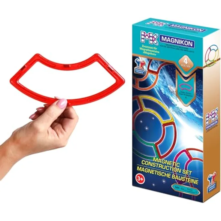 MK MAGNIKON Magnetische Bausteine Ersatzset, kompatibel mit Standardgrößen, pädagogisch wertvolles Kinderspielzeug für Mädchen und Jungen ab 3 Jahre, aus BPA-freiem ABS-Kunststoff, sicherer Spielspaß