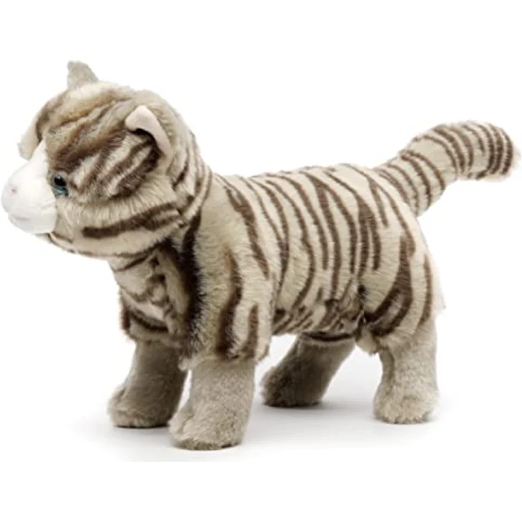 Uni-Toys - Katze mit Stimme (grau-getigert), stehend - 35 cm (Länge) - Plüsch-Kätzchen - Plüschtier, Kuscheltier - Preisvergleich – Bild 3