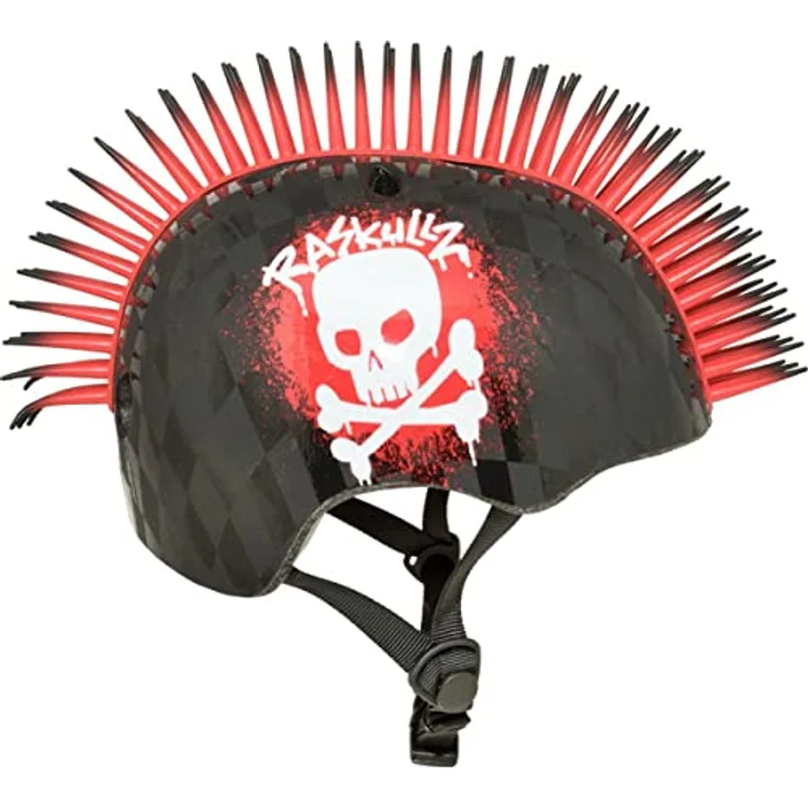 Raskullz C-Preme Unisex Jugend x Fahrradhelm, Totenkopf Hawk rot, aerodynamische Kühlungsöffnungen – Bild 2