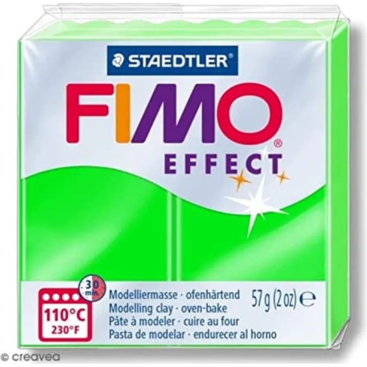 STAEDTLER FIMO effect, Neonfarben (neon grün), Normalblock 57g, 8010-501