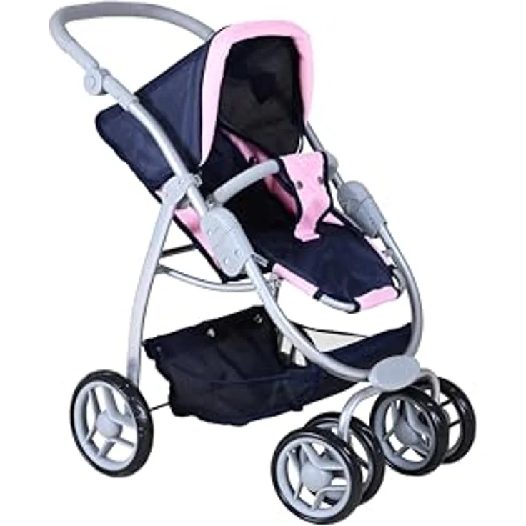 Knorrtoys® Kombi-Puppenwagen Coco, mit Baby-Wannenaufsatz und Sportsitz, höhenverstellbarer Schieber, princess blue – Bild 12