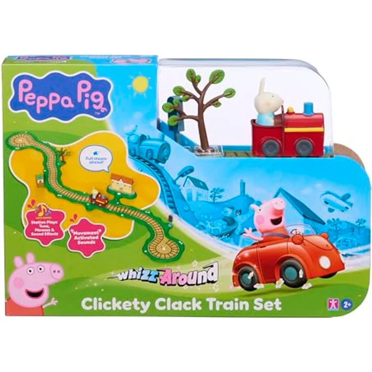 Peppa Pig Whizz Around Peppa Train Set, Holzeisenbahn mit Peppa Pig Design – Bild 1
