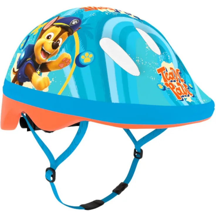 Seven Polska Kinderfahrradhelm Klein-Kind "PAW PATROL BOYS", XS: 44-48cm, ca. 1 - 2.5 Jahre, matte PVC-Beschichtung, 6 Belüftungslöcher, 170g, blau