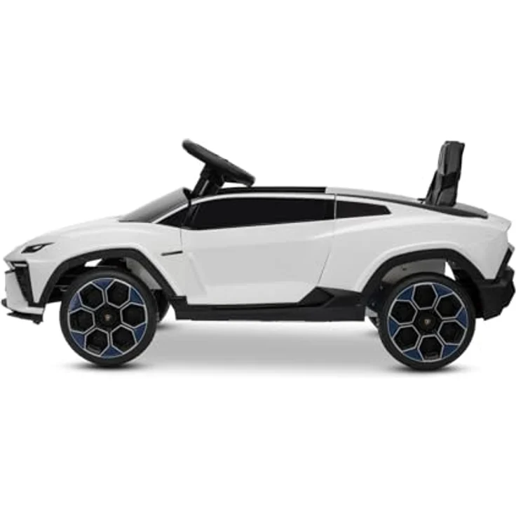 Beneo Elektrisches Ride-on-Auto Lamborghini Lanzador 12V, lizenziert, Hinterradantrieb, weiß, mit Lithiumbatterie, LED-Beleuchtung, breitem Sitz, 2,4-GHz-Fernbedienung, MP3-Player mit USB/AUX/Bluetooth – Bild 8