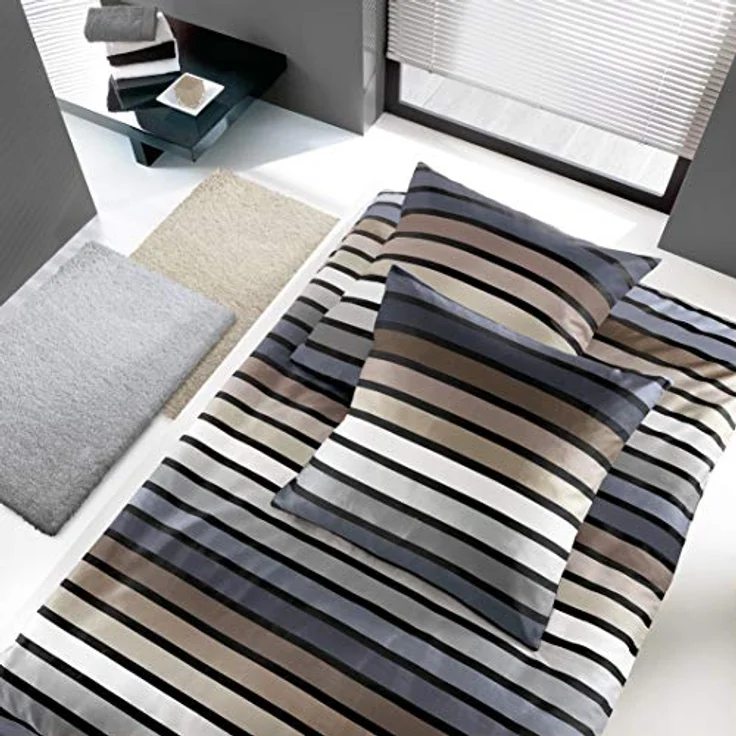 Kleine Wolke 6109271952 Bettwäsche Rimini, 135 x 200 cm, taupe – Bild 2