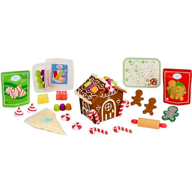 Little Tikes Creative Chefs Gingerbread House Set, Rollenspiel-Backset mit 22 realistischen Utensilien und Make-It Mix für Kinder ab 3 Jahren, nicht essbar – Bild 1