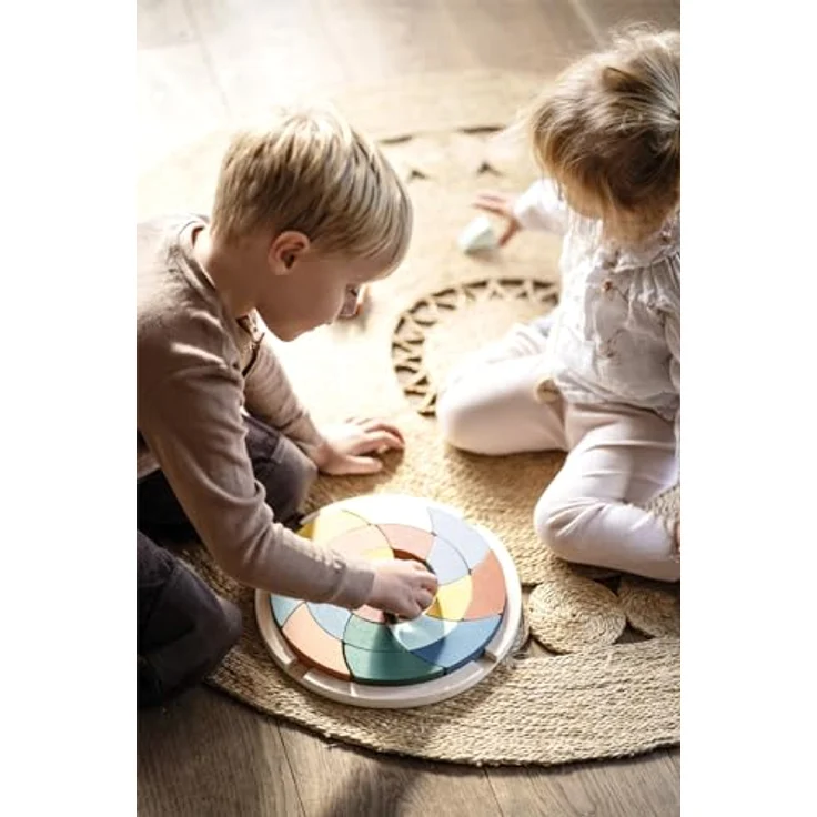 Small Foot Wooden Shape Puzzle Safari Round, 24 Teile, pädagogisches Spielzeug für Kleinkinder – Bild 8
