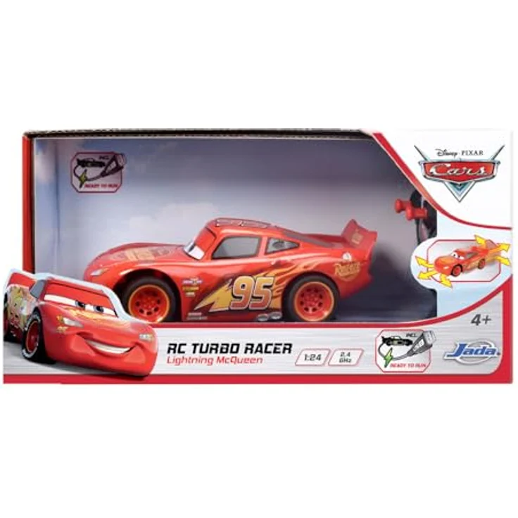 Dickie Toys RC Cars 3 Lightning McQueen Turbo Racer, 2,4GHz Ferngesteuertes Spielzeugauto mit Turbofunktion und USB-Ladefunktion, 1:24 Maßstab, 17 cm Länge – Bild 3
