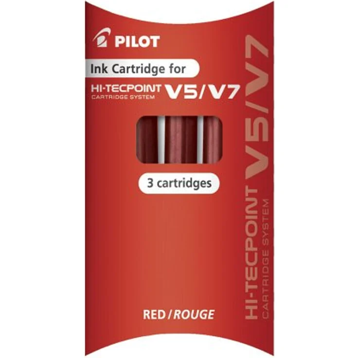 Pilot Pen Füllhalter Nachfüllpatrone für Hi-Tecpoint, 3er Pack, rot – Bild 2