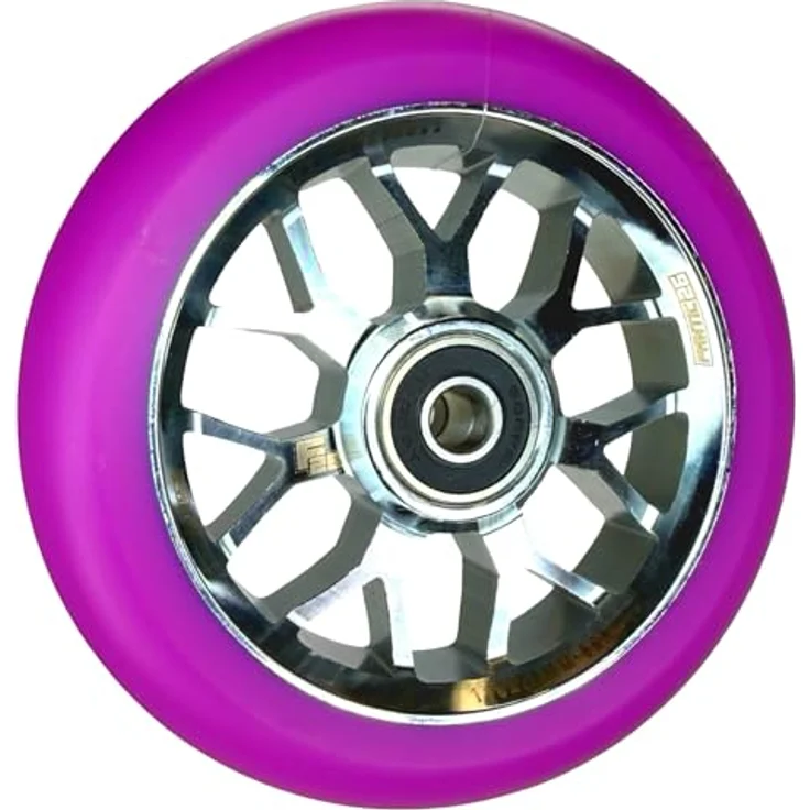 Fantic26 Spy7 Stuntscooter, 110mm Rolle mit ABEC-11 Lager, Chrome/Pu Lila – Bild 1
