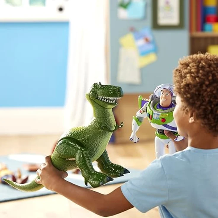 Disney Store Official Toy Story Rex, Interaktive sprechende Actionfigur, 34 cm, über 15 Sätze, interagiert mit anderen Charakteren, ab 3 Jahren – Bild 3