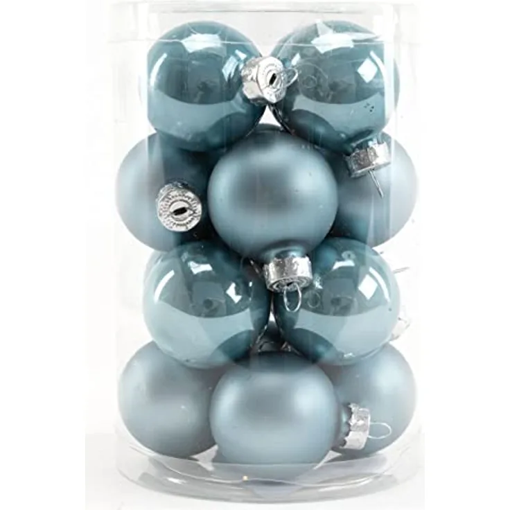 TrendLine Weihnachtskugeln Mini aus Glas Ø 35mm dämmerungsblau Christbaumschmuck