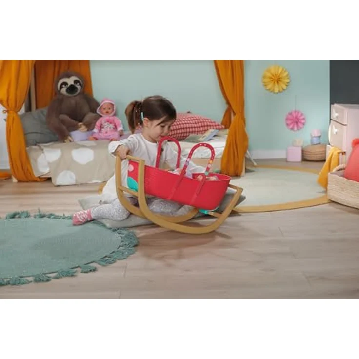 Baby Born Puppenwiege 3 in 1 Pinplay, Umbaubar als Tragekorb, Wiege oder Babybettchen mit bunten Pins und kuscheliger Bettwäsche – Bild 8